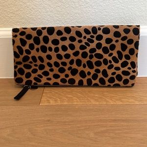 Clare V Leopard Foldover Clutch